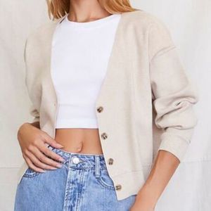 Forever21 Ribbed Button-Front Cardigan Sweater - Women's Size S